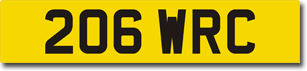 206 WRC number plate for sale